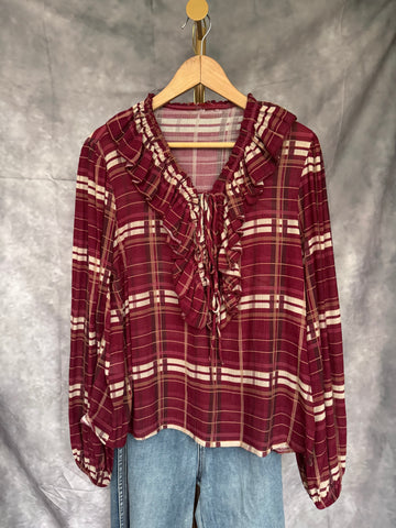 Camisa cuadros volante