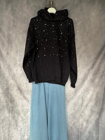 Sudadera negra Strass