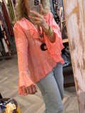 Blusa animal print naranja flúor