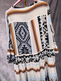 Vestido étnico largo marrón