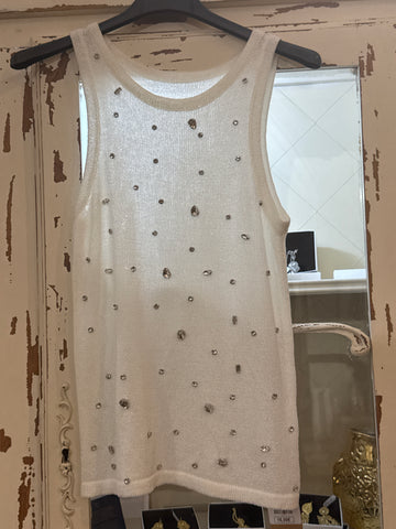 Top brillos blanco