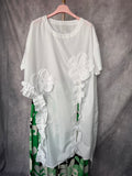 Camisa larga flores blanca