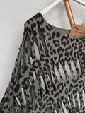 Poncho algodón print verde