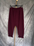 Pantalón baggy flecos Burdeos