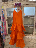 Vestido volantes naranja