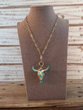 Collar cabeza toro azul