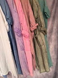 Kimono algodón lavado rosa claro