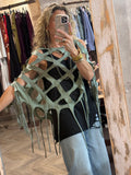 Poncho algodón verde