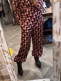 Pantalón bombacho rombos Burdeos