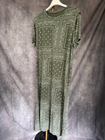 Vestido algodón bandana kaki