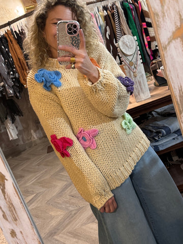 Jersey flores colores camel