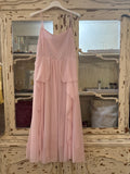 Vestido con croché rosa