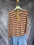 Camiseta rayas lurex beige