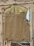 Chaleco vaquero camel  lentejuelas
