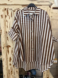 Camisa rayas joya marrón