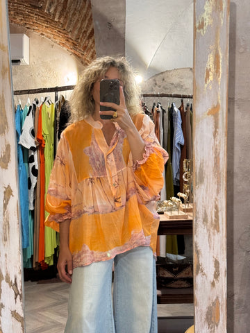 Blusa Palmeras naranja