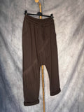 Pantalón baggy flecos chocolate