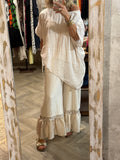 Pantalón lentejuelas beige