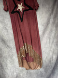Vestido Boho lentejuelas granate