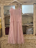 Vestido con croché rosa
