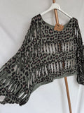 Poncho algodón print verde