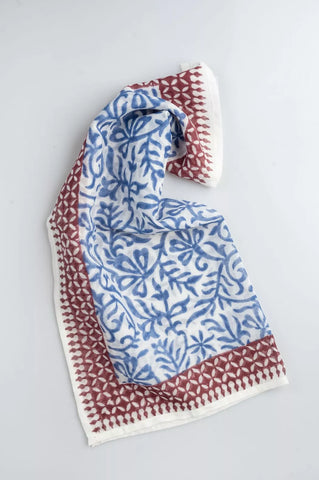 Pañuelo algodón azul/ rojo