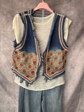 Chaleco vaquero bordados
