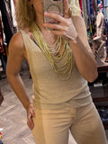 Top punto lúrex beige