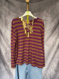 Camiseta rayas lurex morado