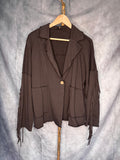Chaqueta flecos chocolate