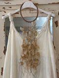 Collar largo flores Camel