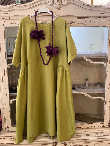 Vestido globo verde
