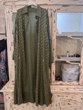 Vestido camisero lentejuelas kaki