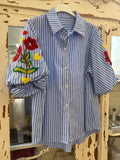 Camisa rayas mangas bordadas