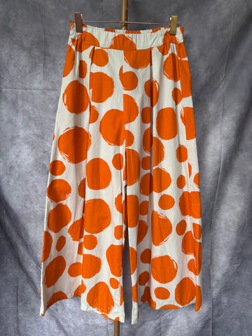 Pantalón  palazzo lunares naranja