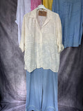 Camisa bordados beige