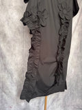 Camisa larga flores negra