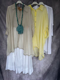 Camisa oversize algodón amarilla