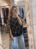 Poncho algodón gris oscuro