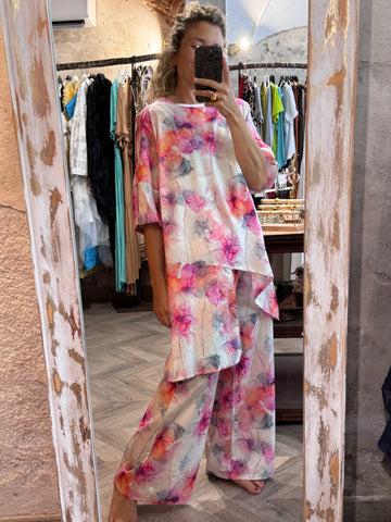 Conjunto estampado rosa