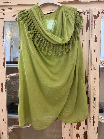 Blusa flecos verde