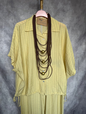 Conjunto rayas amarillo