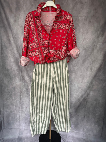 Pantalón rayas verdes