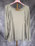 Sudadera flecos piedra