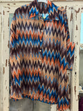 Camisa oversize estampada zigzag