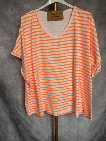 Camiseta rayas flúor