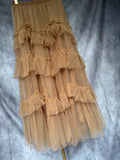Falda larga tul camel