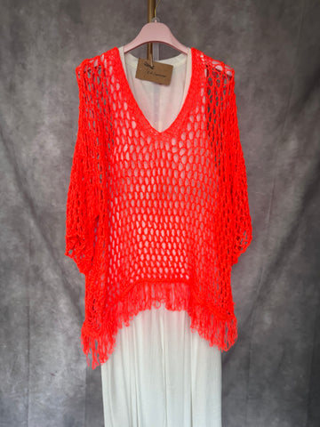 Jersey calado naranja flúor