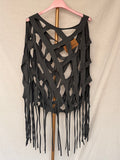 Poncho algodón gris oscuro