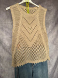 Top croché beige